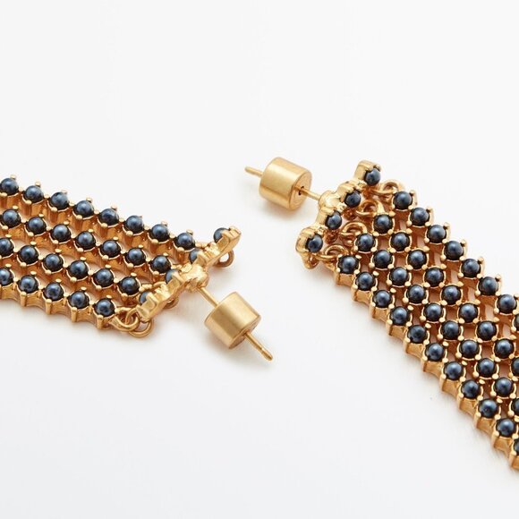 NEW Massimo Dutti Gold-plated long earrings - Picture 4 of 6